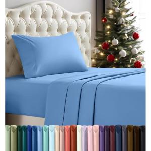 imageUtopia Bedding Twin Sheet Set  3 Piece Bed Sheets for Twin Size Bed Soft and Breathable Microfiber Includes 1 Fitted Sheet 1 Flat Sheet and 1 Pillowcase GreyDutch Blue
