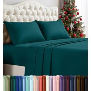 imageUtopia Bedding Twin Sheet Set  3 Piece Bed Sheets for Twin Size Bed Soft and Breathable Microfiber Includes 1 Fitted Sheet 1 Flat Sheet and 1 Pillowcase GreyTeal