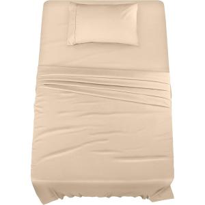 imageUtopia Bedding Twin Sheet Set  3 Piece Bed Sheets for Twin Size Bed Soft and Breathable Microfiber Includes 1 Fitted Sheet 1 Flat Sheet and 1 Pillowcase GreyBeige
