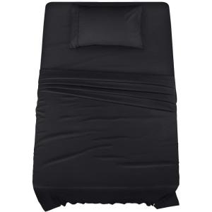imageUtopia Bedding Twin Sheet Set  3 Piece Bed Sheets for Twin Size Bed Soft and Breathable Microfiber Includes 1 Fitted Sheet 1 Flat Sheet and 1 Pillowcase GreyBlack