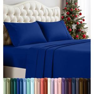 imageUtopia Bedding Twin Sheet Set  3 Piece Bed Sheets for Twin Size Bed Soft and Breathable Microfiber Includes 1 Fitted Sheet 1 Flat Sheet and 1 Pillowcase GreyRoyal Blue