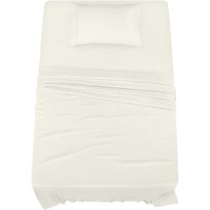 imageUtopia Bedding Twin Sheet Set  3 Piece Bed Sheets for Twin Size Bed Soft and Breathable Microfiber Includes 1 Fitted Sheet 1 Flat Sheet and 1 Pillowcase GreyIvory