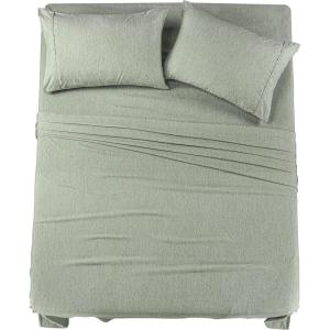 imageUtopia Bedding Twin Sheet Set  3 Piece Bed Sheets for Twin Size Bed Soft and Breathable Microfiber Includes 1 Fitted Sheet 1 Flat Sheet and 1 Pillowcase GreyHeather Sage