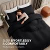 image:imageUtopia Bedding 4 Piece Bedding Set  1 Fitted Sheet 54x75 1 Duvet Cover Full Size 2 Pillow Case 20x30  All Season Luxury Bed in a Bag with Zippered Black Queen Duvet Cover  No ComforterBlack