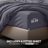 image:imageUtopia Bedding 4 Piece Bedding Set  1 Fitted Sheet 54x75 1 Duvet Cover Full Size 2 Pillow Case 20x30  All Season Luxury Bed in a Bag with Zippered Black Queen Duvet Cover  No ComforterGrey