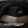 image:imageUtopia Bedding 4 Piece Bedding Set  1 Fitted Sheet 54x75 1 Duvet Cover Full Size 2 Pillow Case 20x30  All Season Luxury Bed in a Bag with Zippered Black Queen Duvet Cover  No ComforterBlack