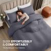 image:imageUtopia Bedding 4 Piece Bedding Set  1 Fitted Sheet 54x75 1 Duvet Cover Full Size 2 Pillow Case 20x30  All Season Luxury Bed in a Bag with Zippered Black Queen Duvet Cover  No ComforterGrey