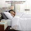 image:imageUtopia Bedding 4 Piece Bedding Set  1 Fitted Sheet 54x75 1 Duvet Cover Full Size 2 Pillow Case 20x30  All Season Luxury Bed in a Bag with Zippered Black Queen Duvet Cover  No ComforterWhite
