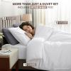 image:imageUtopia Bedding 4 Piece Bedding Set  1 Fitted Sheet 54x75 1 Duvet Cover Full Size 2 Pillow Case 20x30  All Season Luxury Bed in a Bag with Zippered Black Queen Duvet Cover  No ComforterWhite