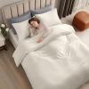 image:imageUtopia Bedding 4 Piece Bedding Set  1 Fitted Sheet 54x75 1 Duvet Cover Full Size 2 Pillow Case 20x30  All Season Luxury Bed in a Bag with Zippered Black Queen Duvet Cover  No ComforterIvory
