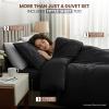 image:imageUtopia Bedding 4 Piece Bedding Set  1 Fitted Sheet 54x75 1 Duvet Cover Full Size 2 Pillow Case 20x30  All Season Luxury Bed in a Bag with Zippered Black Queen Duvet Cover  No ComforterBlack