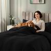 image:imageUtopia Bedding 4 Piece Bedding Set  1 Fitted Sheet 54x75 1 Duvet Cover Full Size 2 Pillow Case 20x30  All Season Luxury Bed in a Bag with Zippered Black Queen Duvet Cover  No ComforterBlack