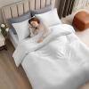 image:imageUtopia Bedding 4 Piece Bedding Set  1 Fitted Sheet 54x75 1 Duvet Cover Full Size 2 Pillow Case 20x30  All Season Luxury Bed in a Bag with Zippered Black Queen Duvet Cover  No ComforterWhite