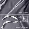 image:imageUtopia Bedding 4 Piece Bedding Set  1 Fitted Sheet 54x75 1 Duvet Cover Full Size 2 Pillow Case 20x30  All Season Luxury Bed in a Bag with Zippered Black Queen Duvet Cover  No ComforterGrey