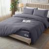 image:imageUtopia Bedding 4 Piece Bedding Set  1 Fitted Sheet 54x75 1 Duvet Cover Full Size 2 Pillow Case 20x30  All Season Luxury Bed in a Bag with Zippered Black Queen Duvet Cover  No ComforterGrey