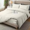 image:imageUtopia Bedding 4 Piece Bedding Set  1 Fitted Sheet 54x75 1 Duvet Cover Full Size 2 Pillow Case 20x30  All Season Luxury Bed in a Bag with Zippered Black Queen Duvet Cover  No ComforterIvory