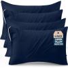 image:imageUtopia Bedding Zippered Pillowcases  Pack of 4  Soft Brushed Microfiber Fabric  Wrinkle Shrinkage and Fade Resistant Pillow Covers King Navy