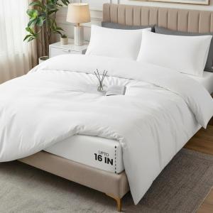 image:imageUtopia Bedding 4 Piece Bedding Set  1 Fitted Sheet 54x75 1 Duvet Cover Full Size 2 Pillow Case 20x30  All Season Luxury Bed in a Bag with Zippered Black Queen Duvet Cover  No ComforterWhite