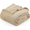 image:imageUtopia Bedding Black Fleece Blanket Throw Size Lightweight Fuzzy Soft AntiStatic Microfiber Bed Blanket 60x50 InchSolid  Camel