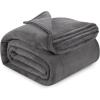 image:imageUtopia Bedding Black Fleece Blanket Throw Size Lightweight Fuzzy Soft AntiStatic Microfiber Bed Blanket 60x50 InchSolid  Grey