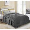 image:imageUtopia Bedding Black Fleece Blanket Throw Size Lightweight Fuzzy Soft AntiStatic Microfiber Bed Blanket 60x50 InchSolid  Grey