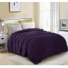 image:imageUtopia Bedding Black Fleece Blanket Throw Size Lightweight Fuzzy Soft AntiStatic Microfiber Bed Blanket 60x50 InchSolid  Purple