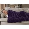 image:imageUtopia Bedding Black Fleece Blanket Throw Size Lightweight Fuzzy Soft AntiStatic Microfiber Bed Blanket 60x50 InchSolid  Purple