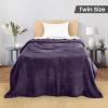 image:imageUtopia Bedding Black Fleece Blanket Throw Size Lightweight Fuzzy Soft AntiStatic Microfiber Bed Blanket 60x50 InchSolid  Purple