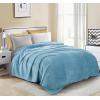 image:imageUtopia Bedding Black Fleece Blanket Throw Size Lightweight Fuzzy Soft AntiStatic Microfiber Bed Blanket 60x50 InchSolid  Washed Blue