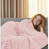 image:imageUtopia Bedding Off White Striped Fleece Blanket Throw Size  Fluffy Warm amp Lightweight Ribbed Throw for Bed Sofa amp Chair  Soft Cozy Blanket for Home Dcor amp Gifting 50x60 InchesPink