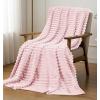 image:imageUtopia Bedding Off White Striped Fleece Blanket Throw Size  Fluffy Warm amp Lightweight Ribbed Throw for Bed Sofa amp Chair  Soft Cozy Blanket for Home Dcor amp Gifting 50x60 InchesPink
