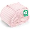 image:imageUtopia Bedding Off White Striped Fleece Blanket Throw Size  Fluffy Warm amp Lightweight Ribbed Throw for Bed Sofa amp Chair  Soft Cozy Blanket for Home Dcor amp Gifting 50x60 InchesPink