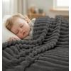 image:imageUtopia Bedding Off White Striped Fleece Blanket Throw Size  Fluffy Warm amp Lightweight Ribbed Throw for Bed Sofa amp Chair  Soft Cozy Blanket for Home Dcor amp Gifting 50x60 InchesGrey