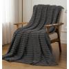 image:imageUtopia Bedding Off White Striped Fleece Blanket Throw Size  Fluffy Warm amp Lightweight Ribbed Throw for Bed Sofa amp Chair  Soft Cozy Blanket for Home Dcor amp Gifting 50x60 InchesGrey