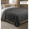 image:imageUtopia Bedding Off White Striped Fleece Blanket Throw Size  Fluffy Warm amp Lightweight Ribbed Throw for Bed Sofa amp Chair  Soft Cozy Blanket for Home Dcor amp Gifting 50x60 InchesGrey