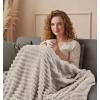 image:imageUtopia Bedding Off White Striped Fleece Blanket Throw Size  Fluffy Warm amp Lightweight Ribbed Throw for Bed Sofa amp Chair  Soft Cozy Blanket for Home Dcor amp Gifting 50x60 InchesLinen