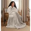 image:imageUtopia Bedding Off White Striped Fleece Blanket Throw Size  Fluffy Warm amp Lightweight Ribbed Throw for Bed Sofa amp Chair  Soft Cozy Blanket for Home Dcor amp Gifting 50x60 InchesLinen