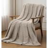 image:imageUtopia Bedding Off White Striped Fleece Blanket Throw Size  Fluffy Warm amp Lightweight Ribbed Throw for Bed Sofa amp Chair  Soft Cozy Blanket for Home Dcor amp Gifting 50x60 InchesLinen