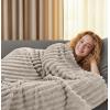 image:imageUtopia Bedding Off White Striped Fleece Blanket Throw Size  Fluffy Warm amp Lightweight Ribbed Throw for Bed Sofa amp Chair  Soft Cozy Blanket for Home Dcor amp Gifting 50x60 InchesLinen