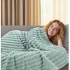 image:imageUtopia Bedding Off White Striped Fleece Blanket Throw Size  Fluffy Warm amp Lightweight Ribbed Throw for Bed Sofa amp Chair  Soft Cozy Blanket for Home Dcor amp Gifting 50x60 InchesSage Green