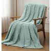 image:imageUtopia Bedding Off White Striped Fleece Blanket Throw Size  Fluffy Warm amp Lightweight Ribbed Throw for Bed Sofa amp Chair  Soft Cozy Blanket for Home Dcor amp Gifting 50x60 InchesSage Green
