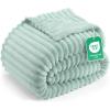 image:imageUtopia Bedding Off White Striped Fleece Blanket Throw Size  Fluffy Warm amp Lightweight Ribbed Throw for Bed Sofa amp Chair  Soft Cozy Blanket for Home Dcor amp Gifting 50x60 InchesSage Green