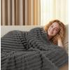 image:imageUtopia Bedding Off White Striped Fleece Blanket Throw Size  Fluffy Warm amp Lightweight Ribbed Throw for Bed Sofa amp Chair  Soft Cozy Blanket for Home Dcor amp Gifting 50x60 InchesGrey