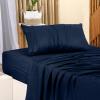 image:imageUtopia Bedding Twin Sheet Set  3 Piece Bed Sheets for Twin Size Bed Soft and Breathable Microfiber Includes 1 Fitted Sheet 1 Flat Sheet and 1 Pillowcase Navy Blue Pack of 2