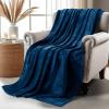 image:imageUtopia Bedding Black Fleece Blanket Throw Size Lightweight Fuzzy Soft AntiStatic Microfiber Bed Blanket 60x50 InchSolid  Navy