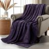 image:imageUtopia Bedding Black Fleece Blanket Throw Size Lightweight Fuzzy Soft AntiStatic Microfiber Bed Blanket 60x50 InchSolid  Purple