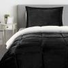 image:imageUtopia Bedding Micromink Sherpa Fleece Twin Comforter Set with 1 Pillow Sham Plush and Warm Bedding Comforter Sets Down Alternative Comforter Ultra Soft and Cozy Comforter Set Twin BlackBlack