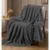 image:imageUtopia Bedding Off White Striped Fleece Blanket Throw Size  Fluffy Warm amp Lightweight Ribbed Throw for Bed Sofa amp Chair  Soft Cozy Blanket for Home Dcor amp Gifting 50x60 InchesGrey
