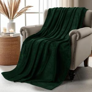 image:imageUtopia Bedding Black Fleece Blanket Throw Size Lightweight Fuzzy Soft AntiStatic Microfiber Bed Blanket 60x50 InchSolid  Forest Green