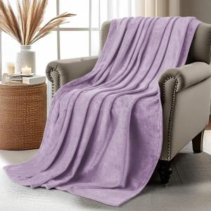 image:imageUtopia Bedding Black Fleece Blanket Throw Size Lightweight Fuzzy Soft AntiStatic Microfiber Bed Blanket 60x50 InchSolid  Lilac